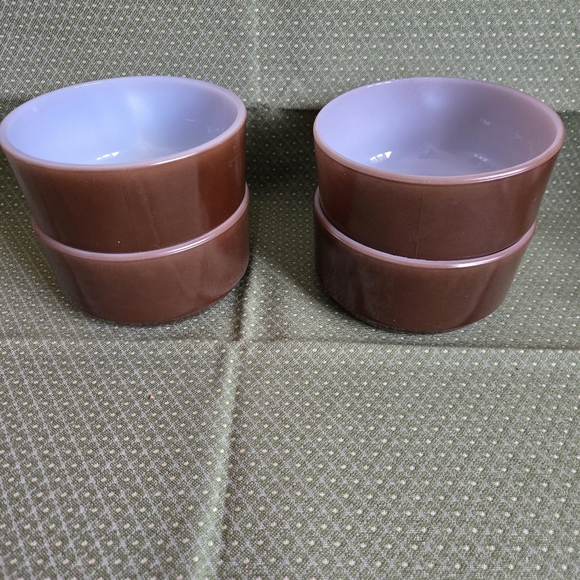 Anchor Hocking Fire-King 4-pc Soup Bowls Brown - Picture 4 of 7